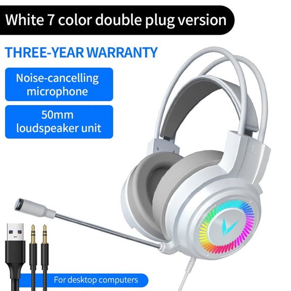 Gaming Headset 7.1 Stereo SVirtual Surround Bass Earphone Headphone with Mic LED Light for Computer PC Gamer Foldable
