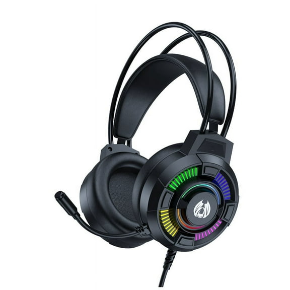 Gaming Headset 7.1 Stereo Surround Bass Headphones RGB Active Noise Reduction Earphones Game Headphone with Microphone,1x Gaming Headset,Black