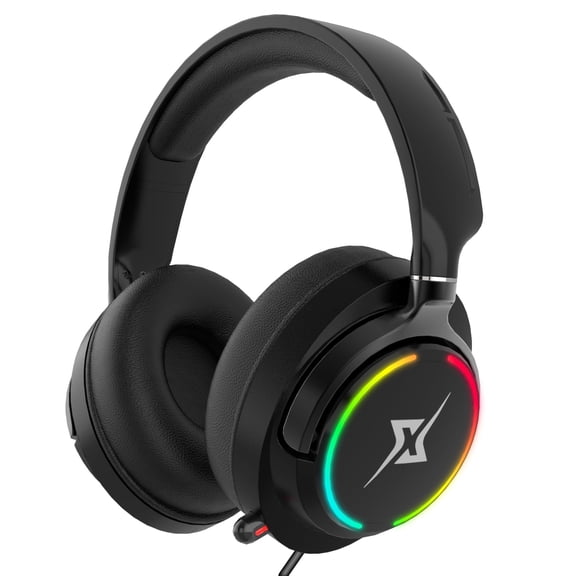 Gaming Headset 7.1 Surround Sound, Wired USB Over Ear Headphones with Noise Canceling Mic & RGB LED Light, Universal for PS5 PS4 Switch PC Laptop Mobile