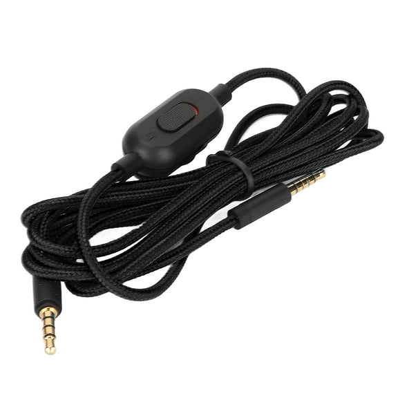 Gaming Headset Cable Woven Earphone Cord with Volume Control and Mute Switch for Logitech G Pro G Pro X G433 G233 Black