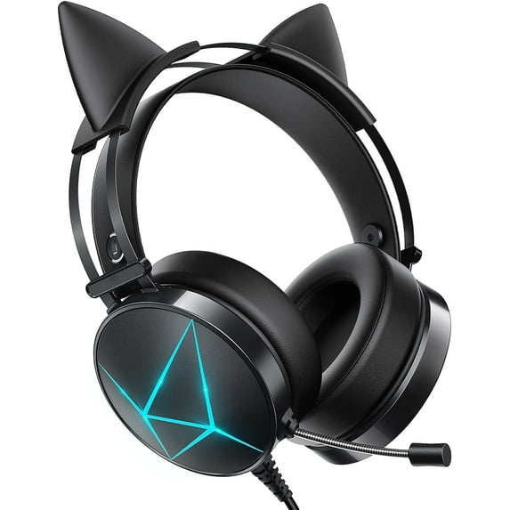 Gaming Headset, Gaming Headphone with LED Lights for PS4, PC, PS5, Xbox One(Adapter Not Included)