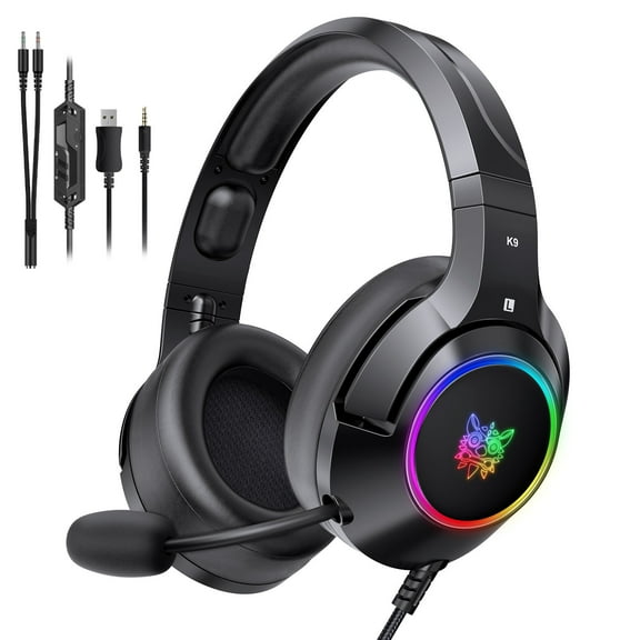 Gaming Headse with Microphone, Wired 3.5mm Jack Over-Ear Headphones for PC, PS4, PS5,Switch, Xbox One, Mac
