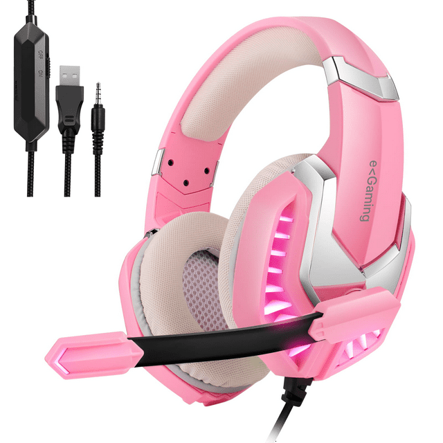 Gaming Headset Mic LED Headphones Stereo Bass Surround For PC PS4 Xbox