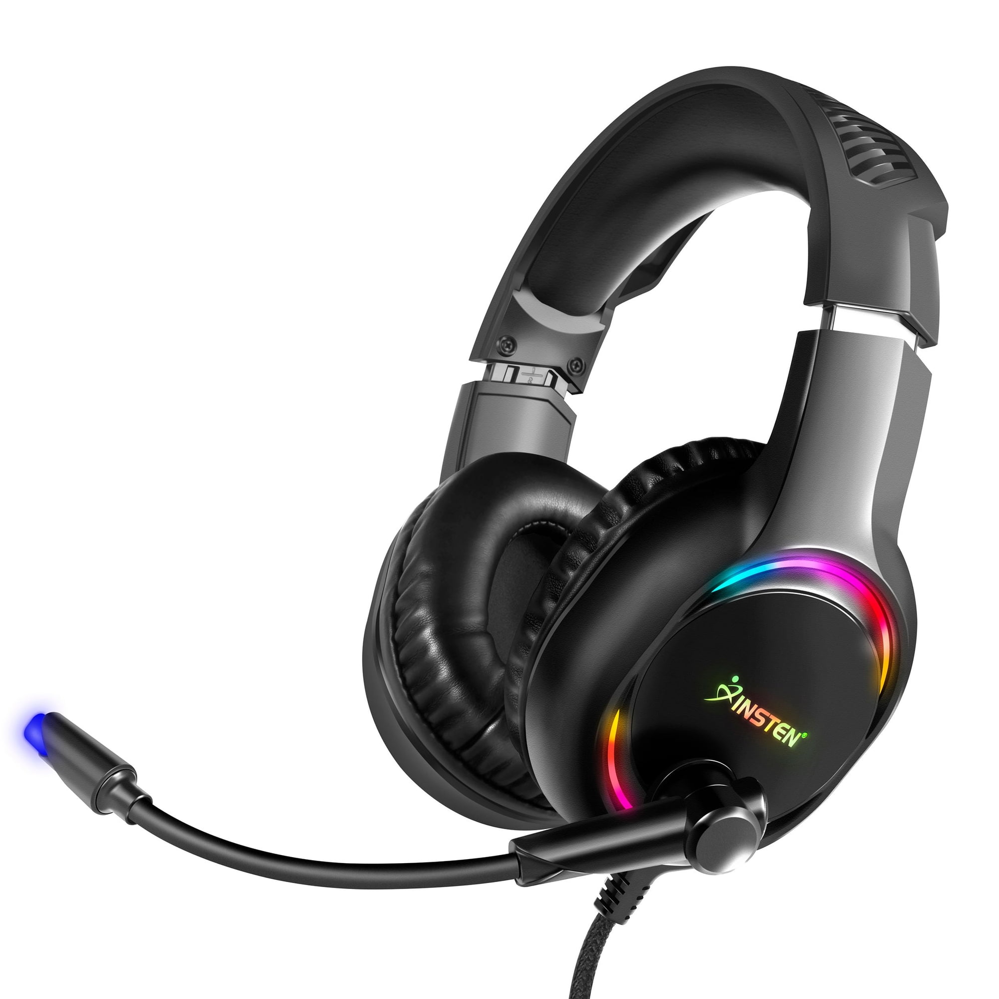 Gaming Headset with Mic Wired Over Ear Headphones with Microphone for PS5 PS4 PC Xbox Series X S Nintendo Switch 50mm Driver RGB 3.5mm Jack Black Walmart