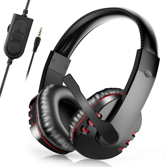 Gaming Headset Fit for PS4, PS5, PC, Xbox One, EEEkit Over Ear Headphones with Stereo Surround Sound, Noise Cancelling Mic, Soft Ear Pads Fit for Laptop Tablet Mobile Phone Computer