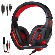 Gaming Headset for PS4 PS5 Xbox One PC with Noise Cancelling Mic & LED Light, Camo Surround Sound Wired Over-Ear Headphones with Soft Comfort Earmuffs & Volume Control fits for Laptop Nintendo Mac