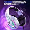thumbnail image 1 of Gaming Headset for PS5, PS4, Xbox Series X|S, Xbox One, PC, Switch, Mac - RGB Over-Ear Headphones with 7.1 Surround Sound, Noise Cancelling Mic, 50mm Drivers & Memory Earmuffs for Nintendo 64, 1 of 10