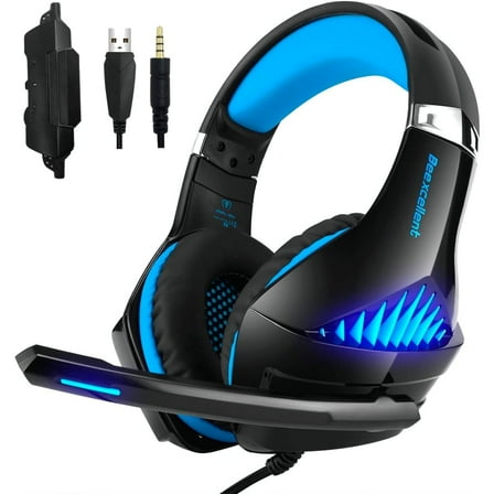 Gaming Headset for PS4 PS5 Xbox One Switch with Noise Cancelling Stereo Bass Surround Sound