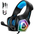 Gaming Headset with Mic LED Light On Ear Gaming Headphone PS4,3.5mm