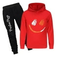 thumbnail image 1 of Gaming Hoodie Set for Boys Girls PrestonPlayz Flame Pullover and Joggers 2 Piece Kids Outfit for Play School or Gifts, 1 of 4