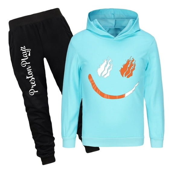 Gaming Hoodie Set for Boys Girls PrestonPlayz Flame Pullover and Joggers 2 Piece Kids Outfit for Play School or Gifts