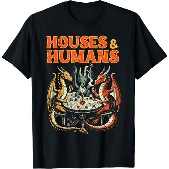 Gaming Houses Humans Funny Rpg Parody Gamer Men Women T-Shirt