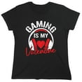 thumbnail image 1 of Gaming Is My Valen*ine Sarcastic Humor Novelty Funny Women's Casual Tees, 1 of 3