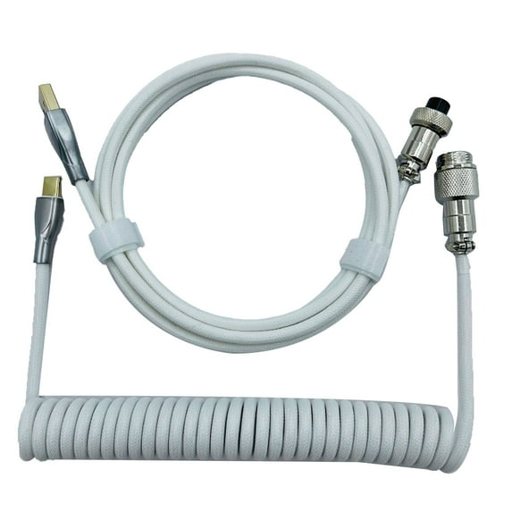Gaming Keyboard Cable Professional Retractable Sturdy Connector Coiled Keyboard Cable for Mechanical Keyboard