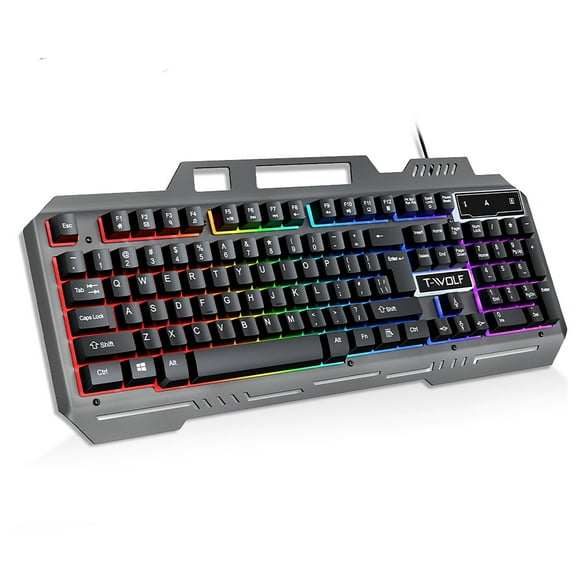 Gaming Keyboard, Mechanical Keyboard, Wired Keyboard, Waterproof, Ultra Sensitive & Quiet Response,Mixed Light Effect Gaming Backlit Keyboard for PC/Mac Gamers, Black