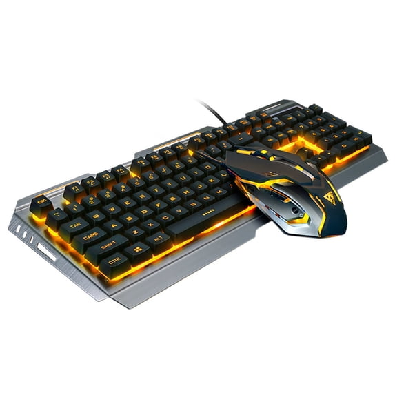 Gaming Keyboard Mechanical Keyboard and Mouse V1, 104 Key USB Wired RGB LED Backlit Set