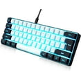 thumbnail image 1 of Gaming Keyboard Minimalist Portable Wired -Compact Mini Imitation 61 Backlit Keyboard (White-Black), 1 of 6
