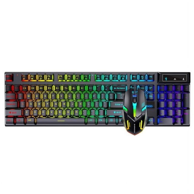 Gaming Keyboard and Mouse Combo, 104 Keys Multimedia Light Up Computer