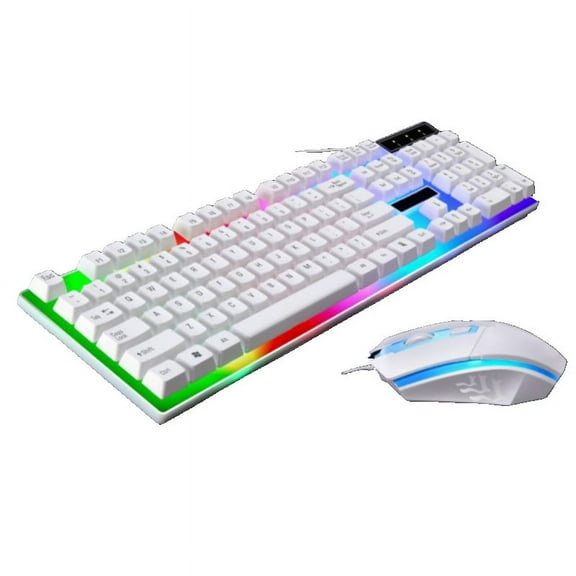 Gaming Keyboard Mouse Combo RGB LED Backlit USB Wired Ergonomic Wrist Rest Keyboard for PS4/PS3/Xbox One And 360