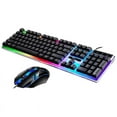 thumbnail image 1 of Gaming Keyboard and Mouse Combo, RGB Rainbow LED Backlit Keyboard, PC Gaming Keyboard Mechanical, 6 Changing Colors Mouse, USB Wired Keyboard Gaming for Windows Computer PC Gamer Laptop Office Work, 1 of 5