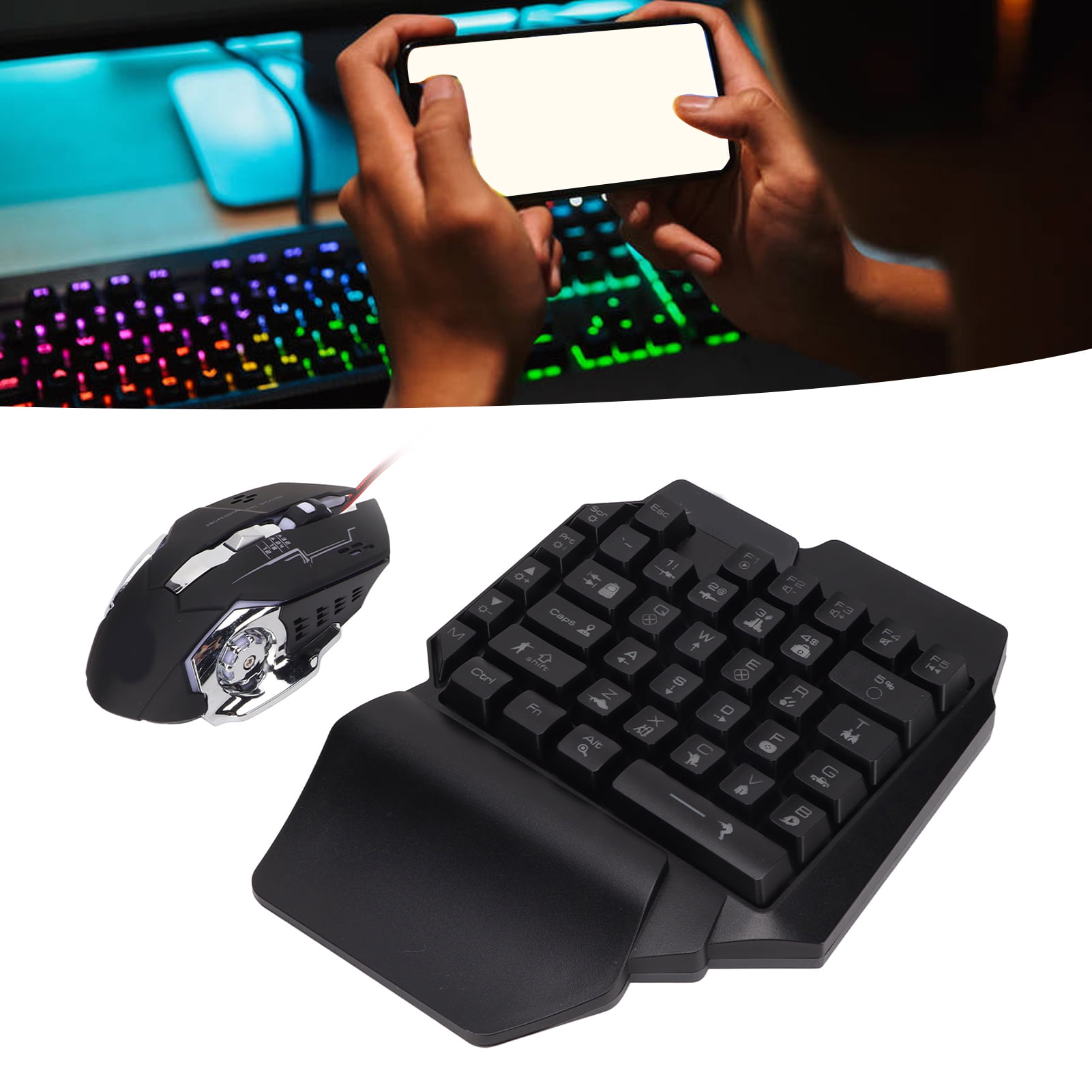 Gaming Keyboard Mouse Converter Gaming Keyboard Mouse Set RGB Gradient