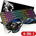 thumbnail image 1 of Gaming Keyboard and Mouse and Gaming Headset & Mouse Pad, Wired LED RGB Backlight Bundle for PC Windows 7/8/10/11 Xbox one PS4 PS5 - 4 in 1 Black Edition, 1 of 9