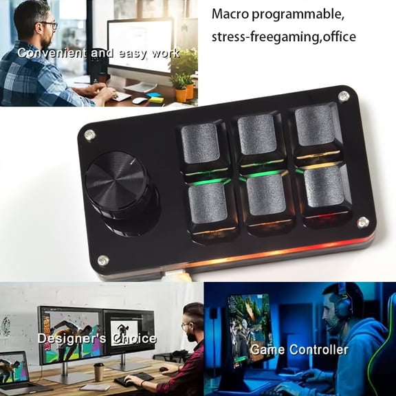 Gaming Keyboard | Programmable macros, one-key shortcuts, mini keyboard (with USB cable), hotkeys and media keys, ambidextrous design