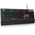 thumbnail image 1 of RaceGT Wired Mechanical Gaming Keyboard, RGB Backlit Computer Keyboard with Wrist Rest, 104 Keys Full Size Membrane Gaming Keyboard Splash-Proof Design Metal Panel for Windows, Mac, PC, Laptop, 1 of 12