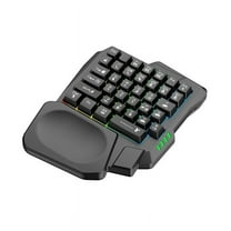 Gaming Keyboard Single Hand Usb Wired 35key Ergonomics One Handedly RGB Backlight Mini Keyboard for Laptop Desktop PC Smartphone (black)