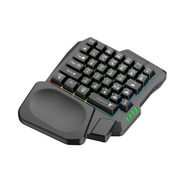 Gaming Keyboard Single Hand Usb Wired 35key Ergonomics One Handedly RGB Backlight Mini Keyboard for Laptop Desktop PC Smartphone (black)