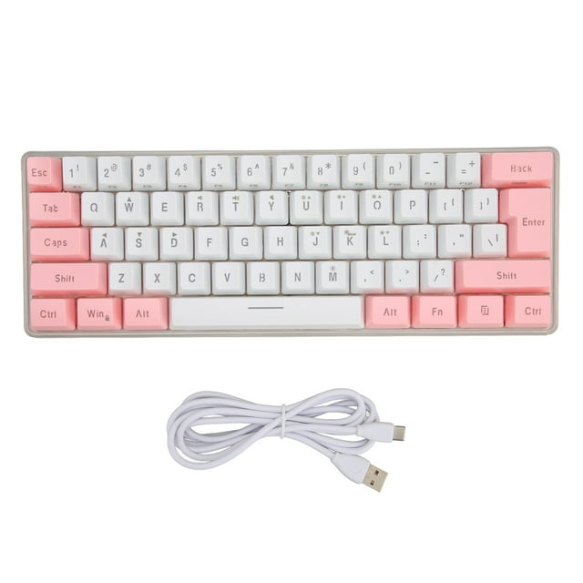 Gaming Keyboard, Ultra Small Mechanical Keyboard For Office White Pink ...