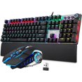 Gaming Keyboard and Mouse Combo (Blue Switch Mechanical Keyboard + 2.4G