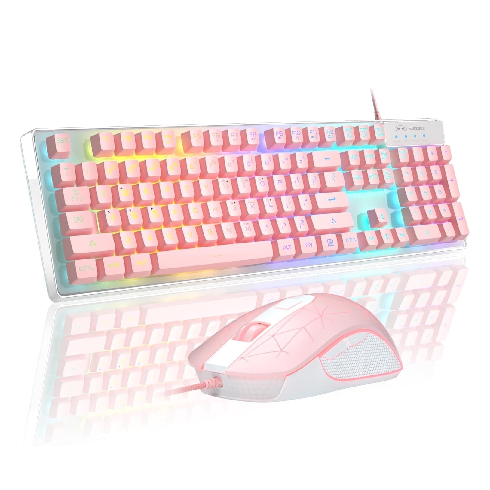 Gaming Keyboard and Mouse Combo, K1 RGB LED Backlit Keyboard with 104 ...
