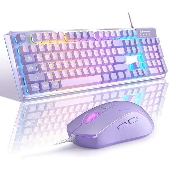 MageGee Gaming Keyboard and Mouse Combo,Membrane  K1 Rgb Led Backlit Keyboard with 104 Key