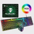thumbnail image 1 of Gaming Keyboard and Mouse Combo,LED Backlit Keyboard with 104 Key Computer PC Wired Keyboard for PC/Laptop for PS4 (Black), 1 of 5