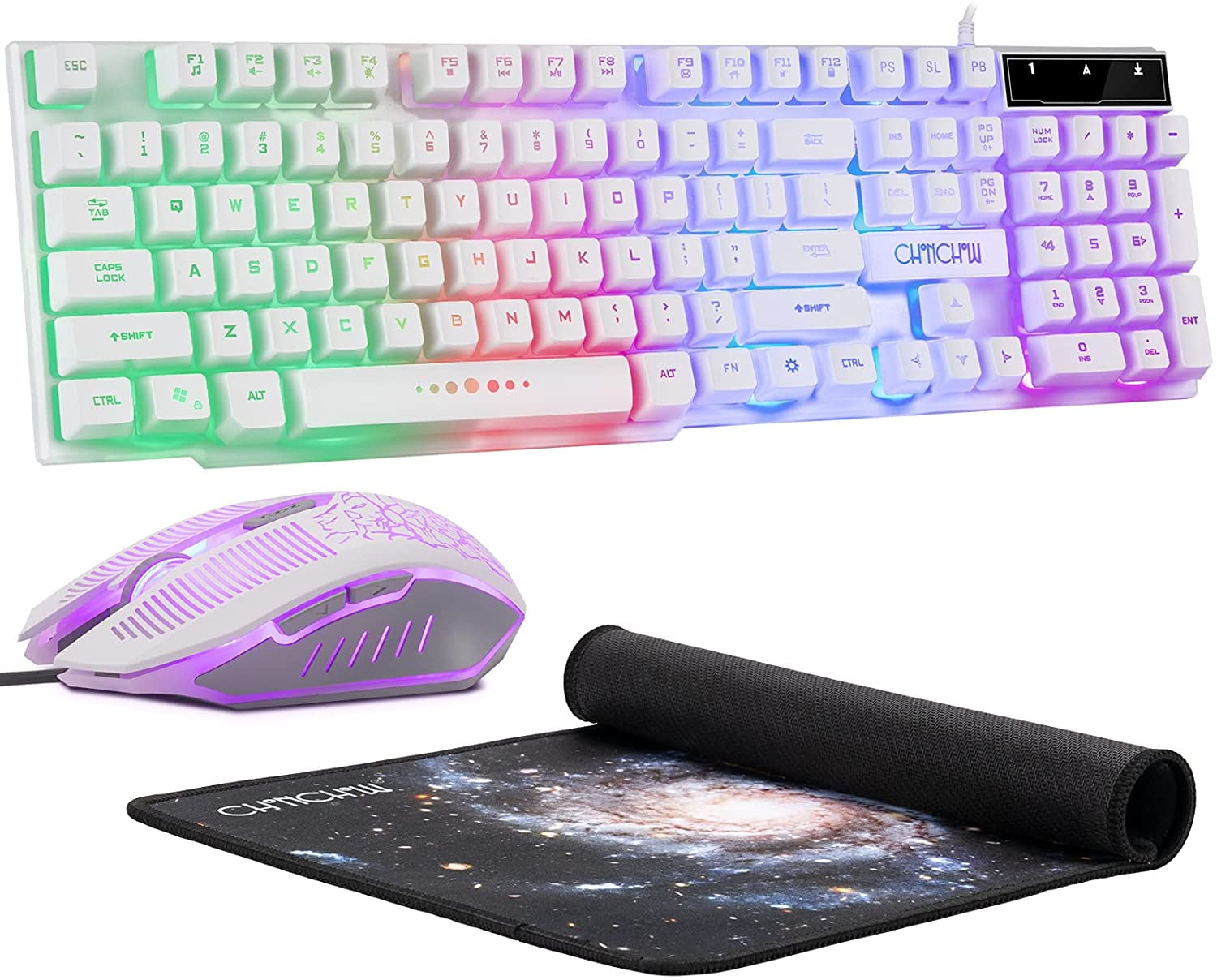 Gaming LED Backlit Keyboard and Mouse Combo USB Wired Rainbow Key board