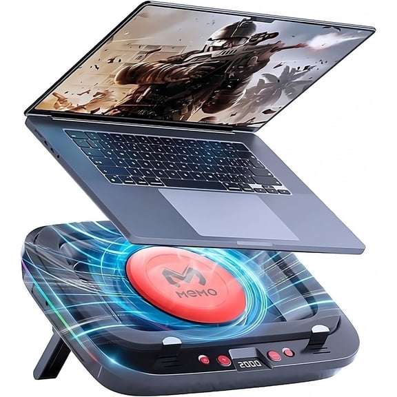 Gaming Laptop Cooler Turbo Fan Stand Computer Compressed Air-Cooling Pad for Notebook 14-18 Advanced Seal Foam Heat Dissipation with RGB Lighting, 7-Level Adjustment, Dust Protection
