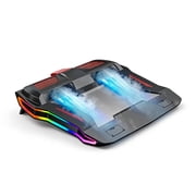 Gaming Laptop Cooling Pad, RGB Quiet Laptop Notebook Cooler Cooling Stand with 2 Cooling Fans, 2 Height Adjustable, USB Powered for 12-17 Inch Laptop, Black