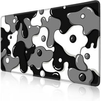 Gaming Laptop Mouse Pad,Grey Black White Big Desk Pads PC Keyboard Waterproof and Non-Slip 31.5 x 15.7inches 3mm Thick XL,XXL Rubber Table Mat, Black Spotted Dog Mouse Pads