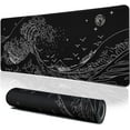 thumbnail image 1 of Gaming Laptop Mouse Pad,Sea Wave Big Desk Pads PC Keyboard Waterproof and Non-Slip 35.5 x 15.7" 0.12" Thick XL,XXL Rubber Table Mat, Kanagawa Surfing and Black Japanese Mouse Pads, 1 of 18