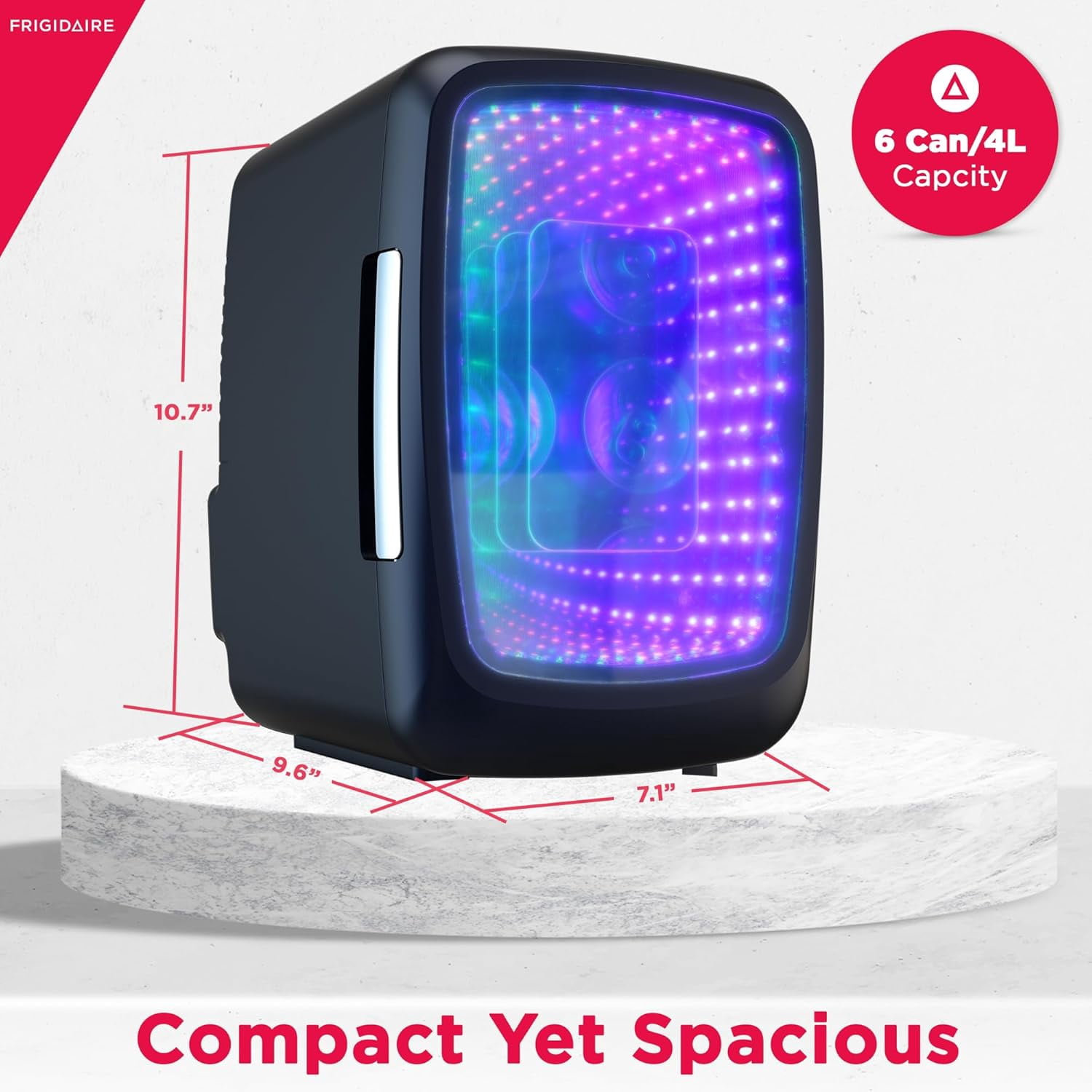 Gaming Light   Beverage Refrigerator, 6 Can, 4 Liters with LED Lights for Home Office Car