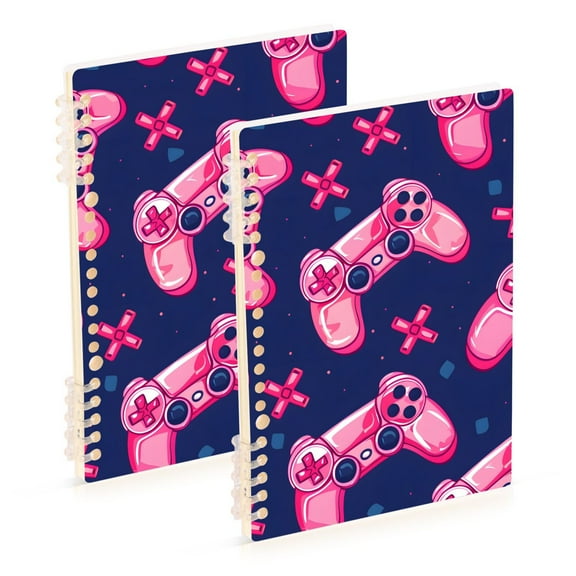 Gaming Machines Pink Ring Binder Notebook Journey Note Diary College Ruled Spiral Notebook Study Loose Leaf Paper A5 60 Pages