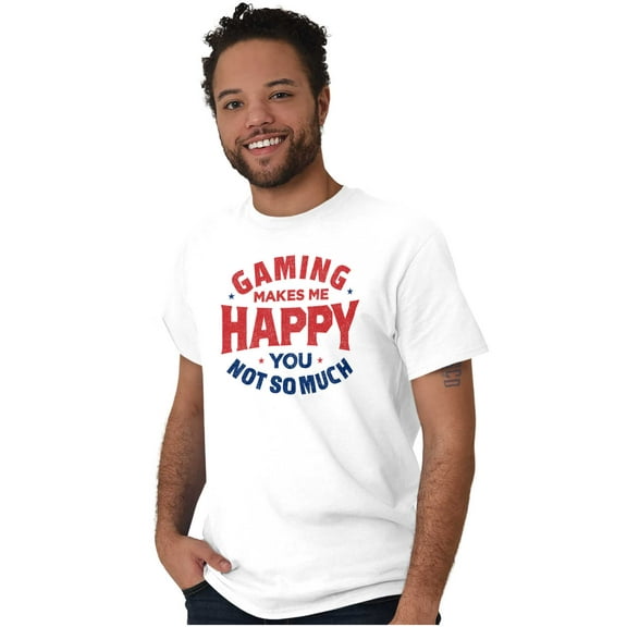 Gaming Makes Me Happy Men's Graphic T Shirt Tees Brisco Brands M