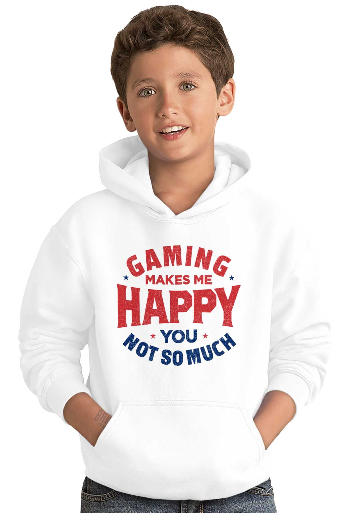 Gaming Makes Me Happy Youth Hoodie Boy Girl Teen Brisco Brands XS