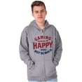 thumbnail image 1 of Gaming Makes Me Happy Zip Up Hoodie Men's Women's Brisco Brands L, 1 of 6