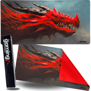 The Gaming Mat Company Single Player MTG Playmat & Gaming Mouse Pad - 28" x 14" Dragon Head Gaming Mousepad Compatible with MTG Cards Gaming Mouse Mat Large Mouse Pad