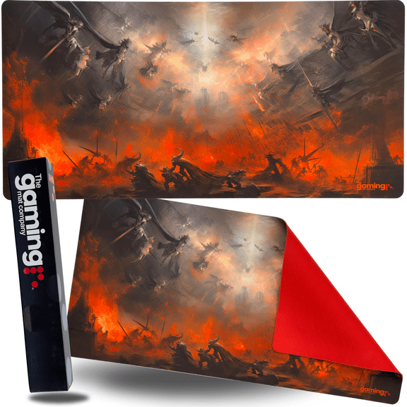 The Gaming Mat Company Single Player MTG Playmat & Gaming Mouse Pad - 28" x 14" Heavenly Battle Gaming Mousepad Compatible with MTG Cards Gaming Mouse Mat Large Mouse Pad