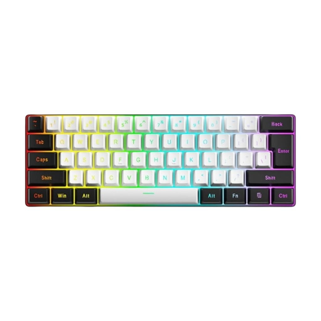 Mechanical Gaming Keyboard LED Backlit Keycap Keyboard 61 Keys Corded Computer Keyboard for Laptop PC Gamer Office Work