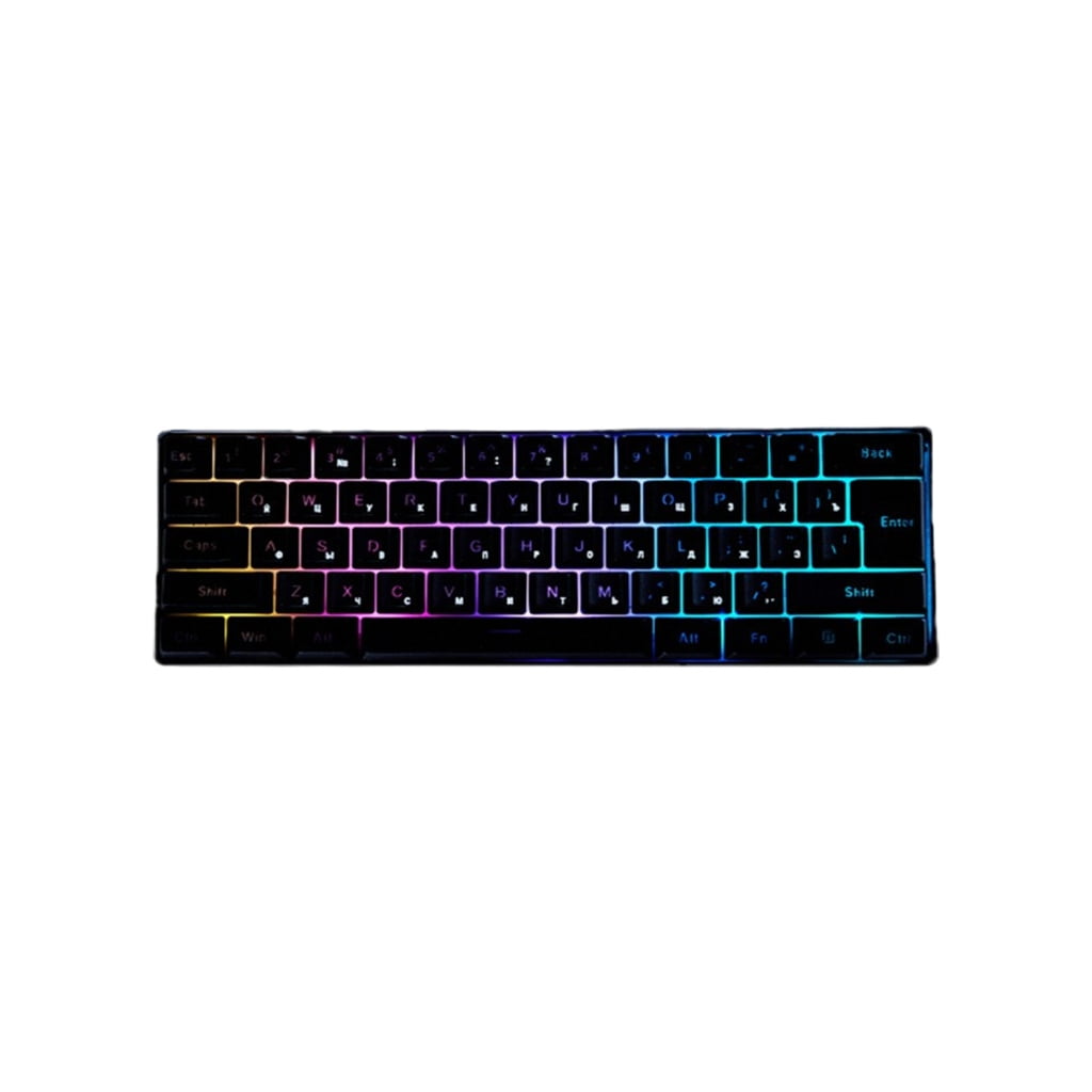 Mechanical Gaming Keyboard LED Backlit Keycap Keyboard 61 Keys Corded Computer Keyboard for Laptop PC Gamer Office Work
