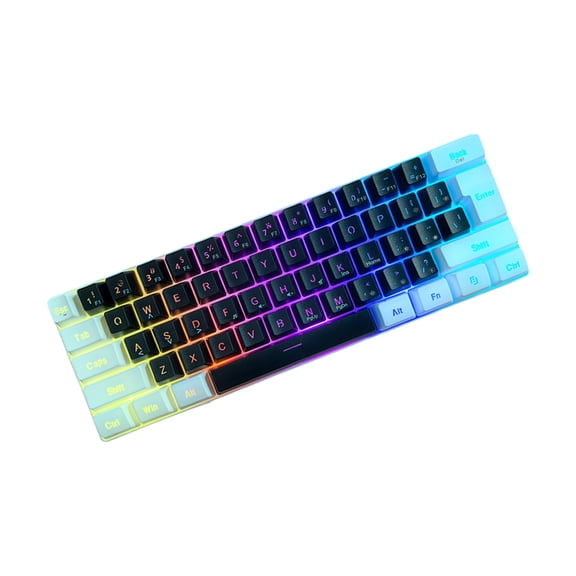 Gaming Mechanical Keyboard 61 Keys Corded Office LED Backlit Keycap Mechanical Keyboard for Computer Laptop